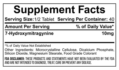 20mg 7-Hydroxy Tablets, 20 Ct Jar